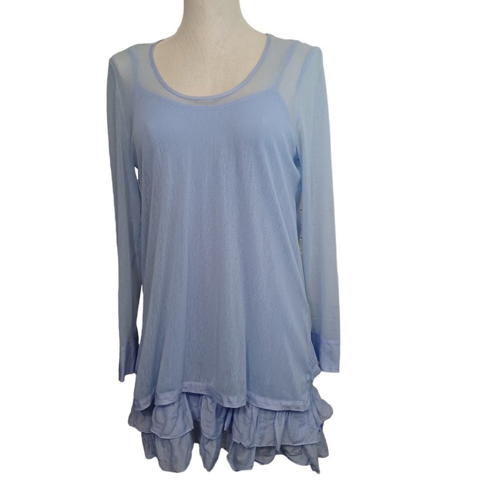 Soft Surroundings Blue Mesh Layer Top and‎ Tank Tunic or Dress Size Medium